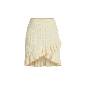 NWT Cider M Cable Knit Cream Ruffle Hem Mini Skirt